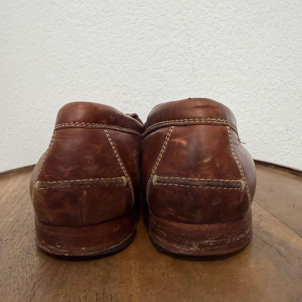 Trask Brown Leather Slip-On Classic Sadler Loafer Dress Shoes Men's Size 12 - Picture 5 of 12